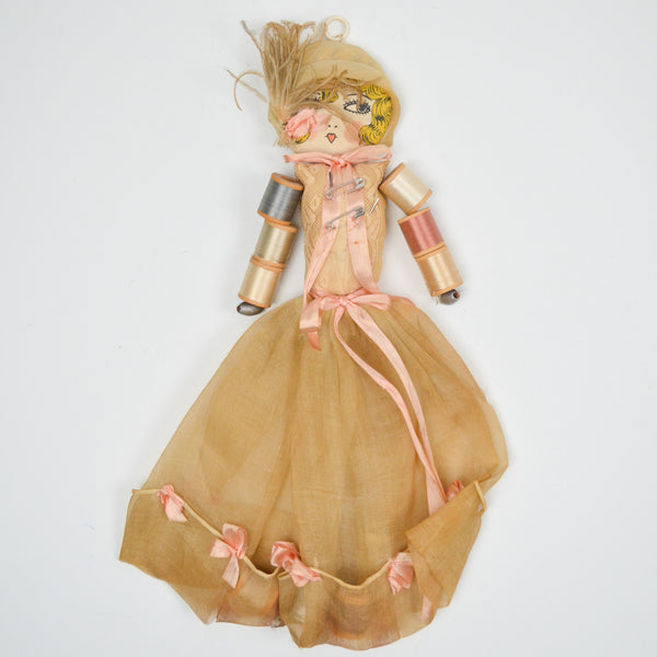 Vintage Thread + Sewing Notions Doll