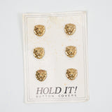 Hold It! Gold Lion Head Button Covers - Set of 6