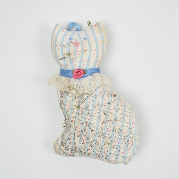Vintage Striped Cat Pincushion