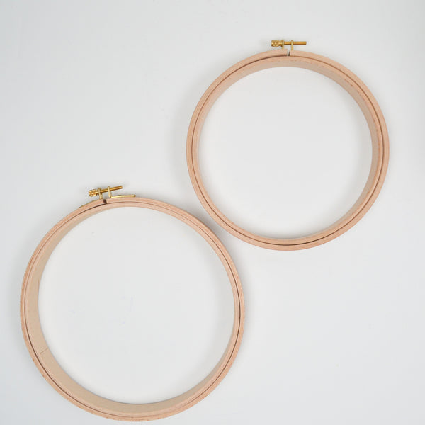 Klass 7/8" Thick Wooden Embroidery Hoops, 7" + 8" - Set of 2