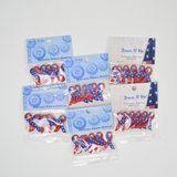 Dress It Up Patriotic American Ribbon Plastic Button Embellishment Bundle