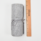 Gray Felt Roll-Up Crochet Hook Case
