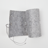 Gray Felt Roll-Up Crochet Hook Case