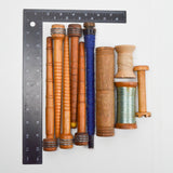 Vintage Wooden Weaving Bobbins + Assorted Wooden Spools