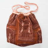 Brown Fiber Tarot Print Handmade Knitting Project Bag