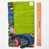 Fox + Forest Print Rolling Knitting Notion Organizer