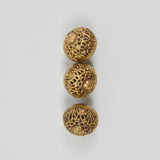 Ornate Gold Tone Rounded Metal Buttons - Set of 3