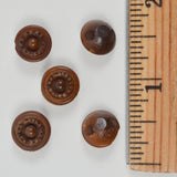 Brown Carved Buttons - Set of 5