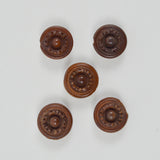 Brown Carved Buttons - Set of 5