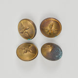 Gold Tone TW&W Paris Uniform Buttons - Set of 4, Partially Rusted