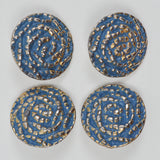 Blue + Gold Textured Buttons - Set of 4