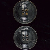 Clear Glass Faceted Edge Concave Four-Hole Buttons - Set of 2
