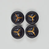 Black + Brown Circular Domed Shank Buttons - Set of 4