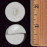 White Glass + Black/Silver Round Buttons - Set of 2