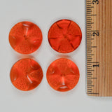 Orange Textured Plastic Shank Buttons - Set of 4
