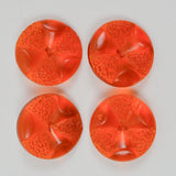 Orange Textured Plastic Shank Buttons - Set of 4