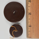 Brown Bakelite Buttons with Metal Deer Overlay - Set of 2