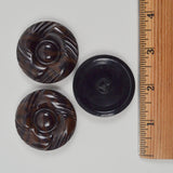 Round Celluloid Shank Buttons - Set of 3