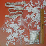 White Lace Floral Appliqués + Trim