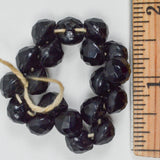 Black Glass Faceted Dome Buttons - String