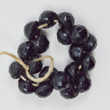 Black Glass Faceted Dome Buttons - String