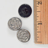 Black Glass Silver Triangle Shank Buttons - Set of 3