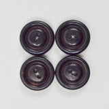 Thick Black Plastic Two-Hole Buttons - Set of 4