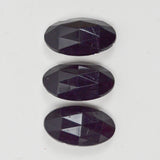 Black Glass Faceted Oval Buttons - Set of 3