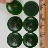 Green Translucent Bakelite Two-Hole Buttons - Set of 6