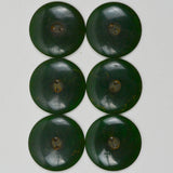Green Translucent Bakelite Two-Hole Buttons - Set of 6