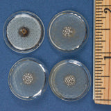 Clear Glass + Silver Accent Shank Buttons - Set of 4