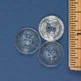 Clear Glass Two-Hole Buttons - Set of 3