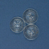 Clear Glass Two-Hole Buttons - Set of 3