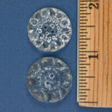 Clear Glass Textured Two-Hole Buttons - Set of 2