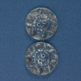 Clear Glass Textured Two-Hole Buttons - Set of 2