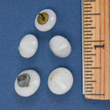 White Glass Cone Shank Buttons - Set of 5