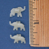 White Elephant Plastic Shank Buttons - Set of 3