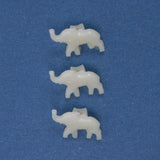 White Elephant Plastic Shank Buttons - Set of 3