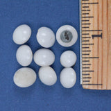 White Glass Dome Shank Buttons - Set of 9