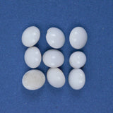 White Glass Dome Shank Buttons - Set of 9
