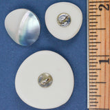 Faux Shell Domed Plastic Shank Buttons - Set of 3