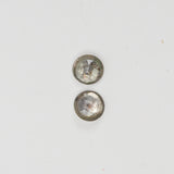 Silver + Clear Tiny Shank Buttons - Set of 2