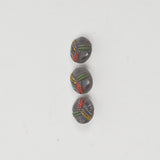 Gray Glass Painted Shank Buttons - Set of 3