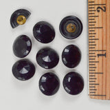 Black Glass Faceted Shank Buttons - Set of 8
