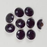 Black Glass Faceted Shank Buttons - Set of 8