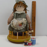 Round Thread Spool Holder + Pincushion Doll
