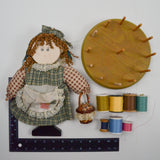 Round Thread Spool Holder + Pincushion Doll