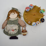 Round Thread Spool Holder + Pincushion Doll