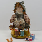 Round Thread Spool Holder + Pincushion Doll