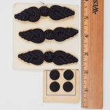 Black Ornate Frog Closures + Fabric-Covered Snap Closures